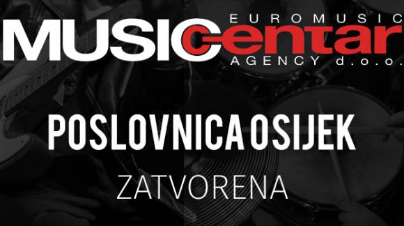 Poslovnica Music Centar Osijek zatvorena